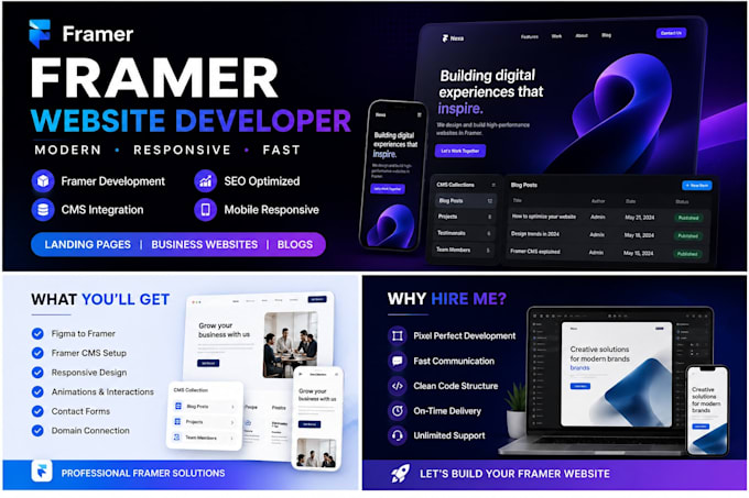 build a responsive framer website with cms integration
