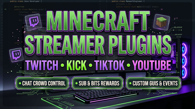 code custom minecraft twitch and kick interactive plugins for streamers