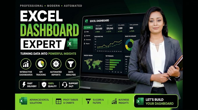 design and build attractive excel template, excel dashboard