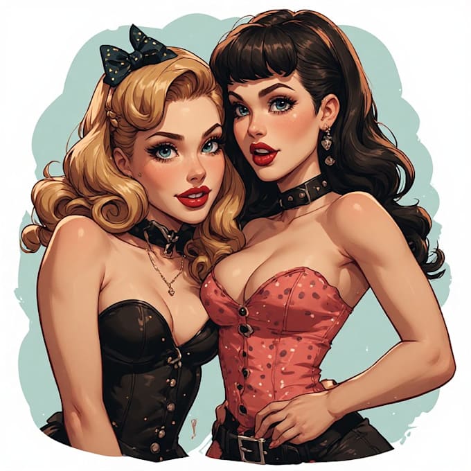 design pin up girl character