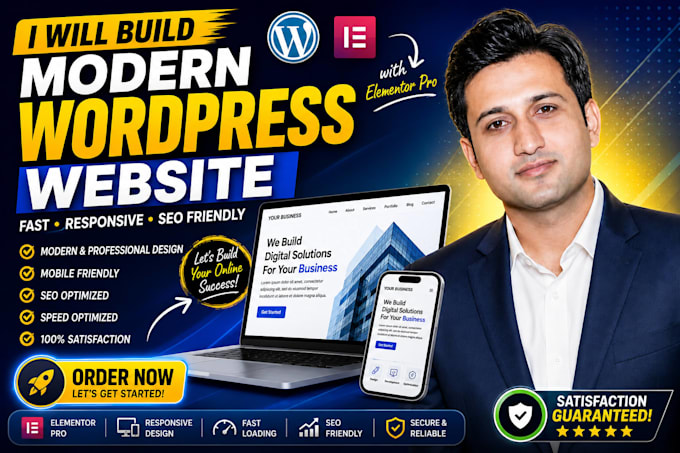 a modern wordpress website with elementor pro