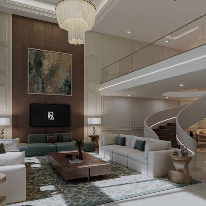 create luxury and cinematic interior and 3d rendering