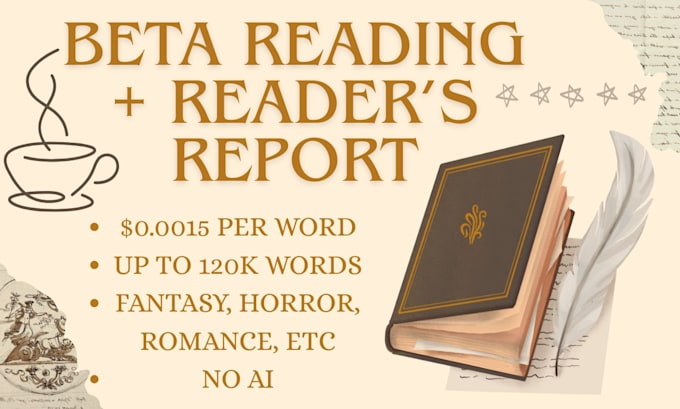 beta read your book and provide a reader report