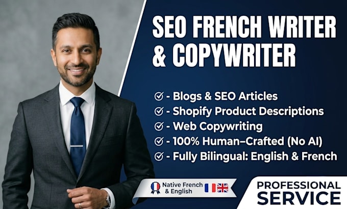 write high quality french SEO product descriptions and blogs