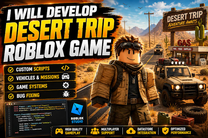 script any roblox game, fix bugs, and create game assets