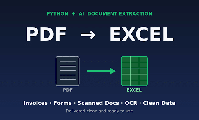 extract data from pdfs and documents into clean excel using python and ai