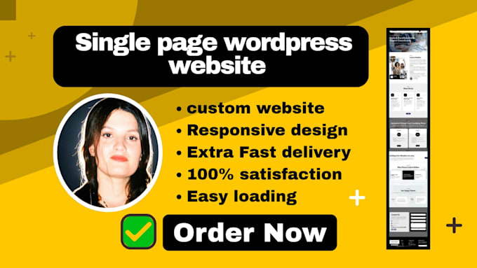 create and design single page wordpress website, landing page, elementor clone