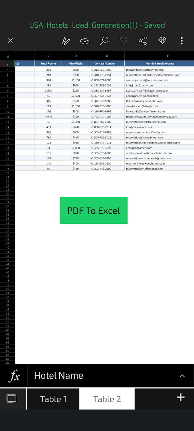 pdf to excel or word file conversion
