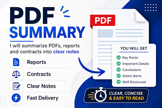 summarize pdfs, reports and contracts into clear notes