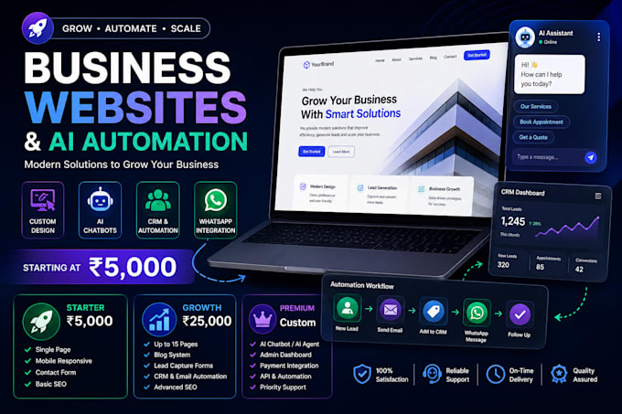 develop a professional and modern website for your business