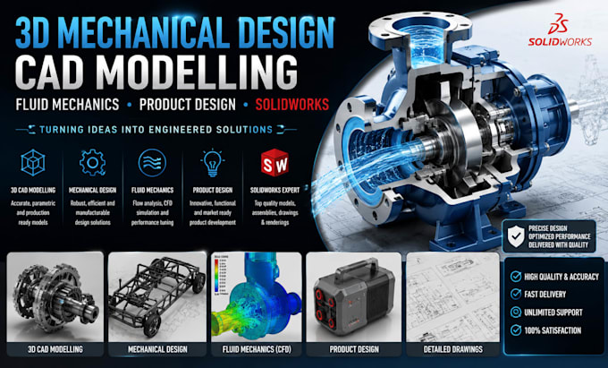 3d mechanical design cad modelling fluid mechanics product design in solidworks