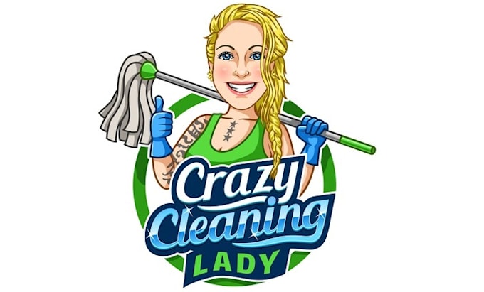 design crazy cleaning fresh lady logo for you