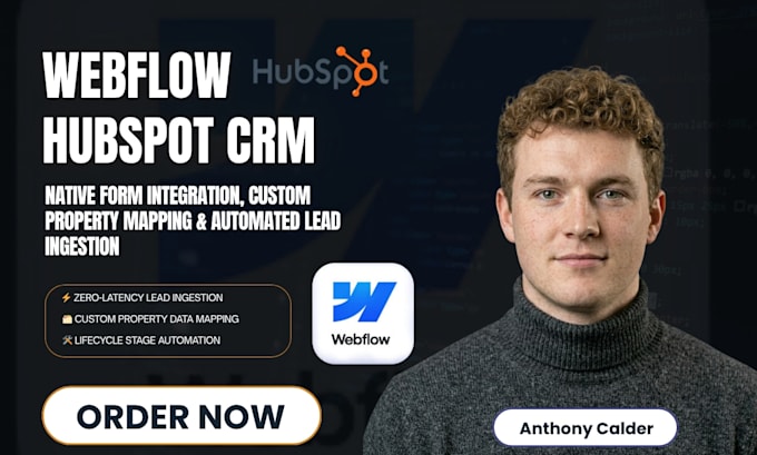 redesign webflow website connect webflow forms to hubspot CRM webflow developer
