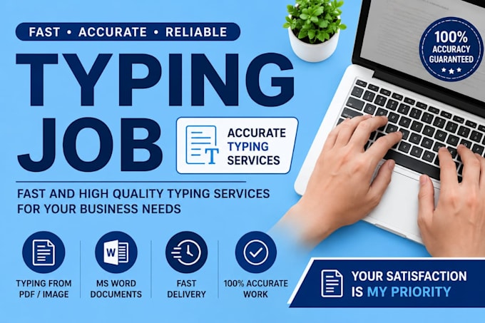 do accurate data entry typing all type and excel data processing in 24 hours
