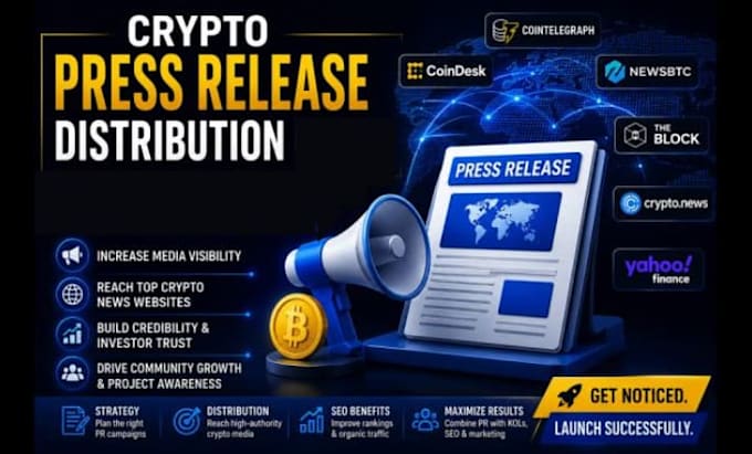 write distribute crypto blockchain web3 press release for media exposure