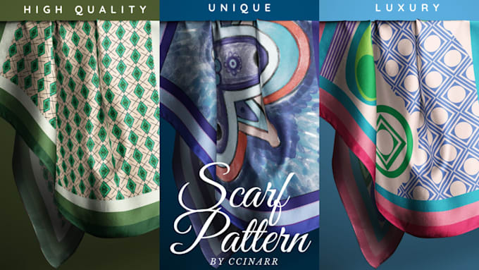 design custom scarf, bandana, and seamless textile patterns