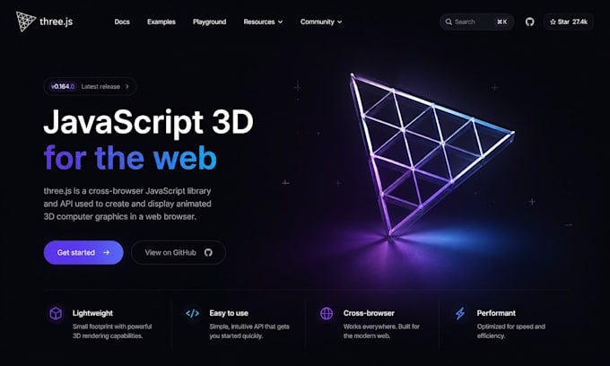 develop websites with 3d model, animations, and three js
