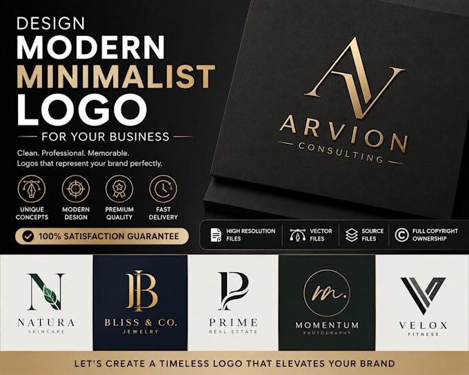 design modern minimalist logo for your business