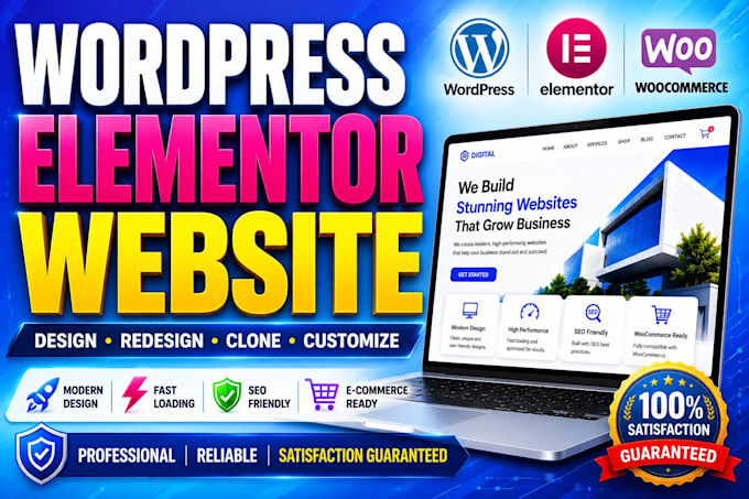 design, redesign your wordpress website using elementor pro