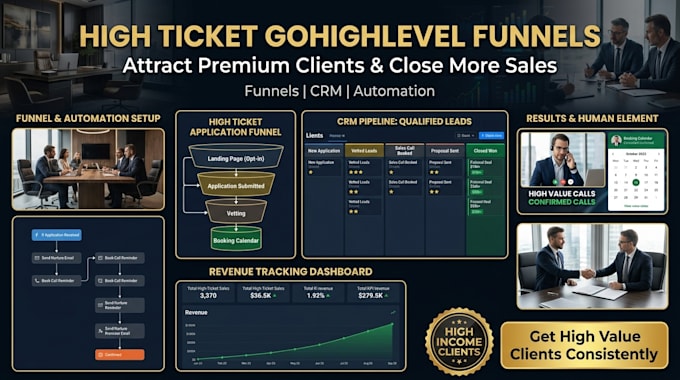 create gohighlevel high ticket funnel, appointment booking funnel, sales system