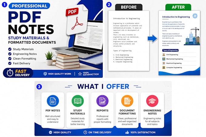 create professional PDF notes and study materials