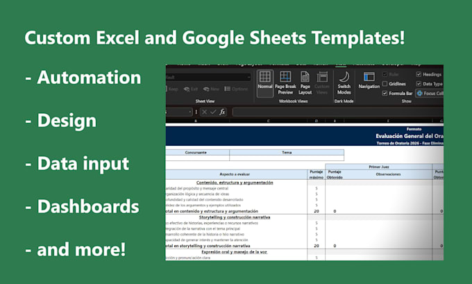 create an automated spreadsheet template fitted to your needs