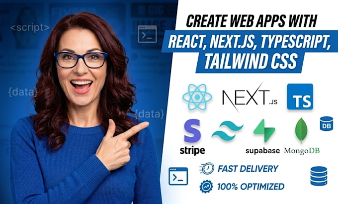 create next js react js website as full stack developer