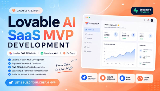 lovable ai saas mvp development, supabase web, lovable pwa ai website, fix bugs