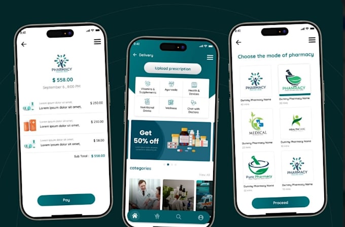 develop a pharmacy delivery app with prescription upload and medicine ordering