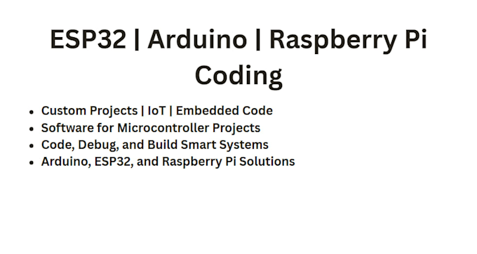 create software for esp32, arduino and raspberry pi