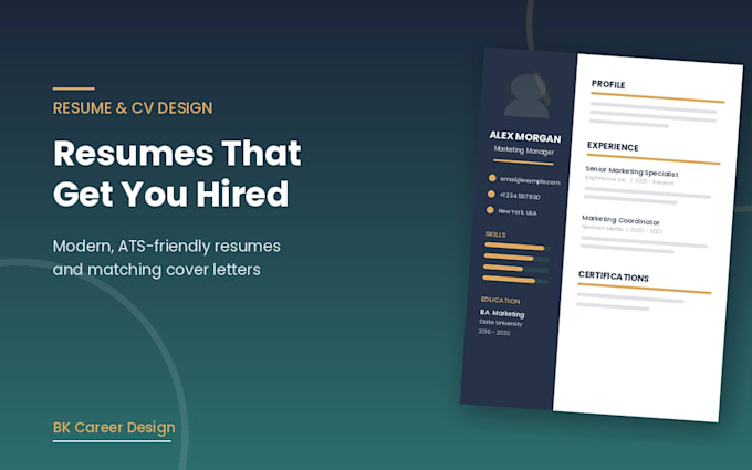 design a professional resume and cover letter