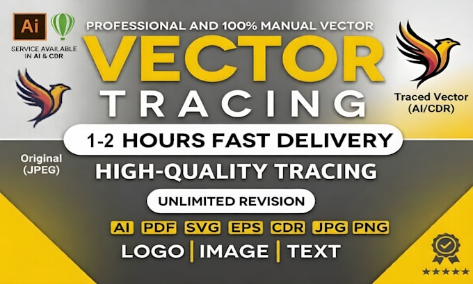 do vector tracing , image to vector, logo to vector, vectorize image