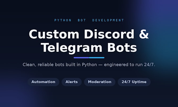 develop a custom discord or telegram bot in python