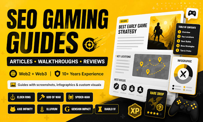write SEO gaming guides, walkthroughs and game articles