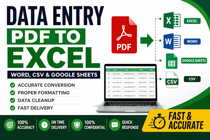 convert PDF to excel, word and CSV accurately
