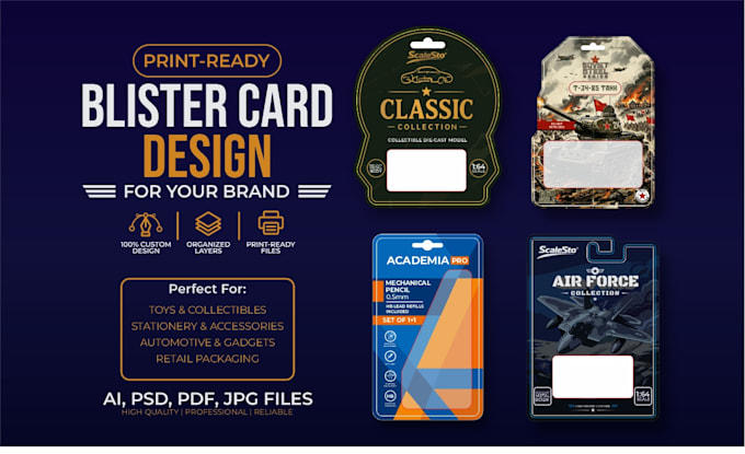 create custom print ready blister card packaging design