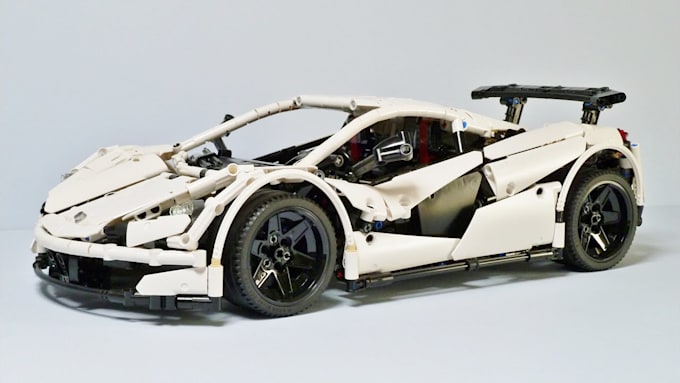 create a custom lego car 3d car model and 3d rendering