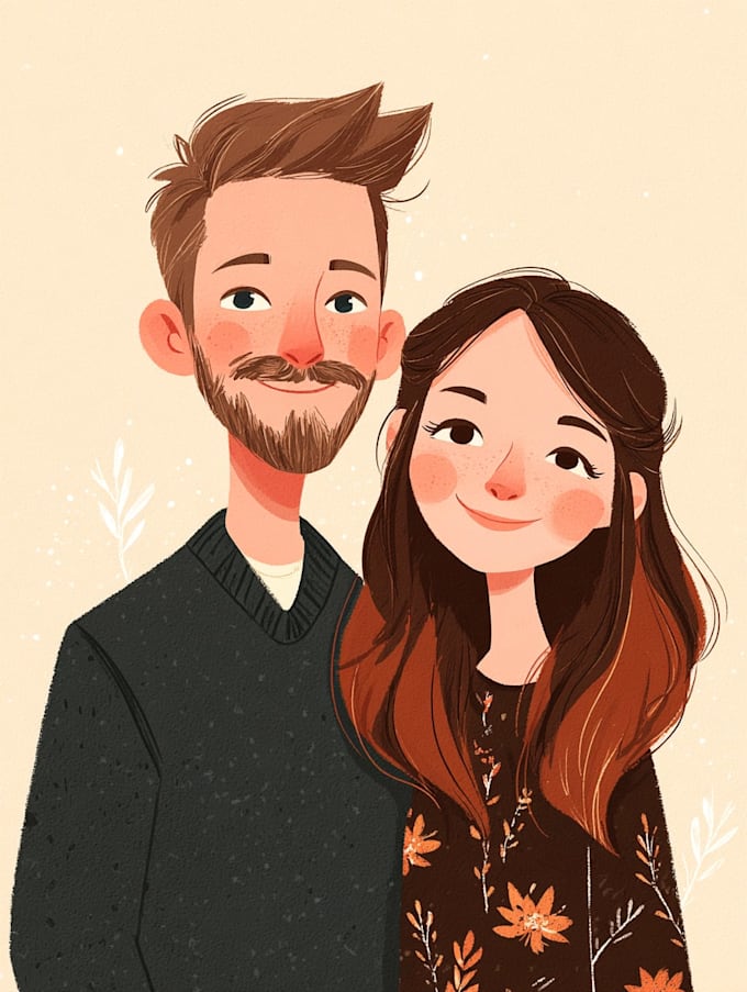 couple portrait wedding portrait illustration