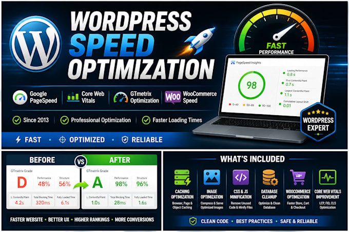speed up wordpress website and improve google pagespeed