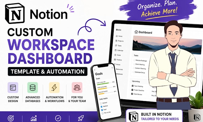 create a notion second brain and productivity dashboard