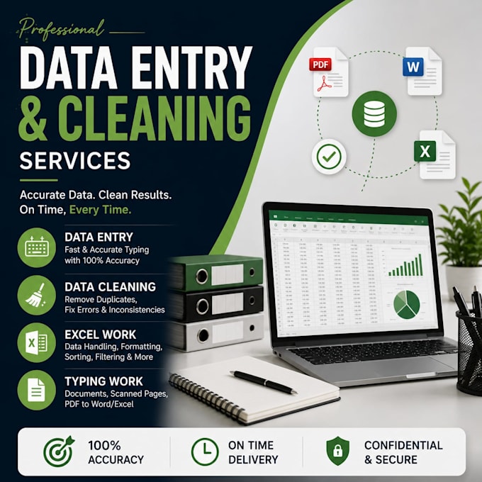 do data entry, cleaning of excel data and typing