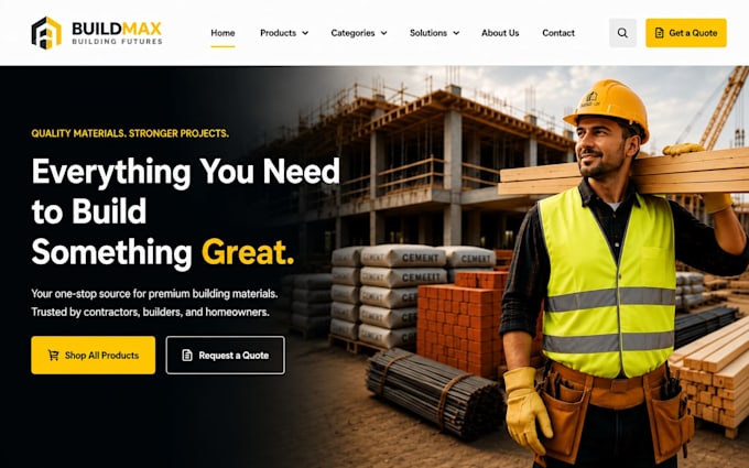 design redesign wix building materials website construction supply website