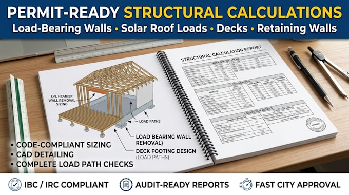 do structural calculation for load bearing wall solar deck foundation