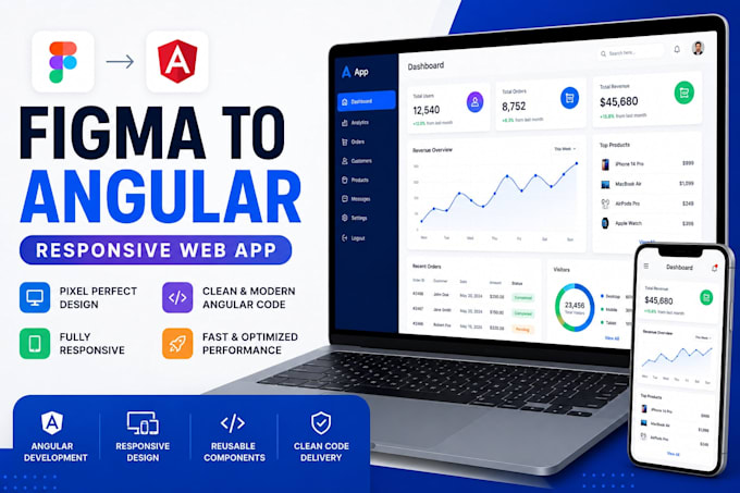 convert figma to angular responsive web app
