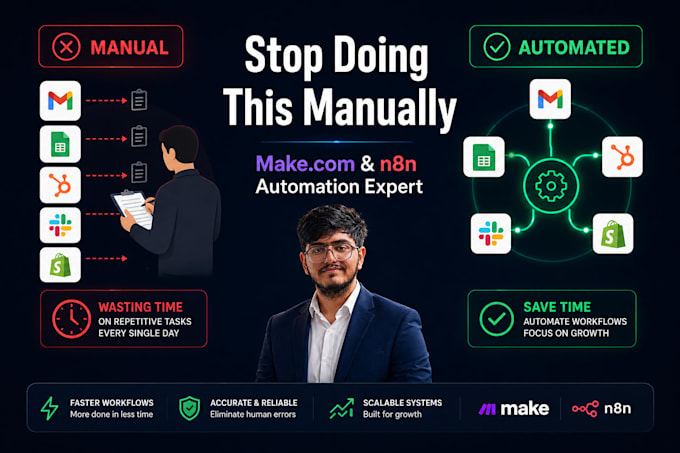 build makedotcom and n8n automation workflows