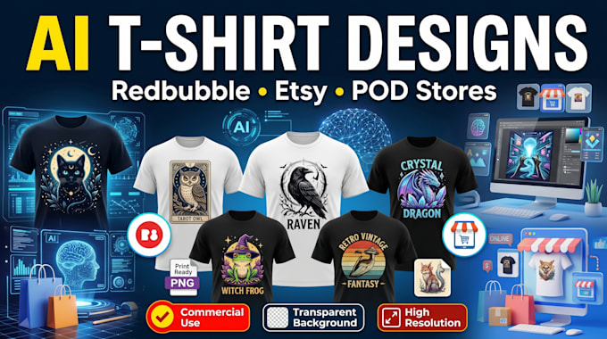 create 15 bulk t shirt design for teespring,merch, redbubble