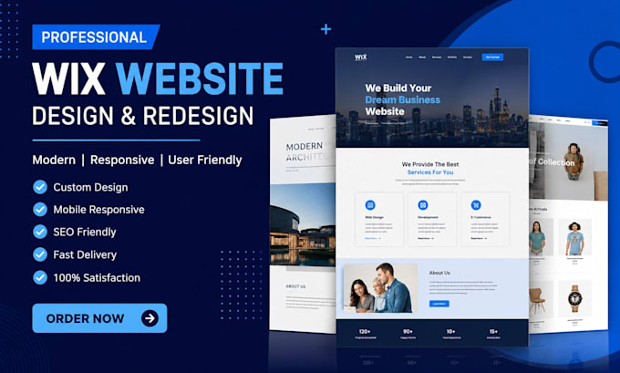 create a responsive wix website with ecommerce store contact forms and SEO