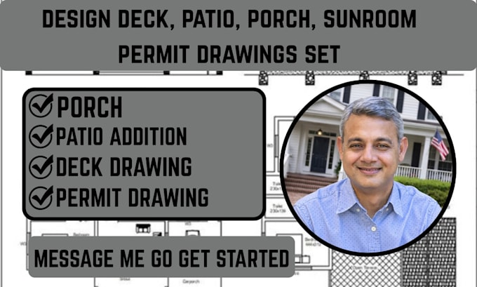 design deck, patio, porch, sunroom permit drawings set
