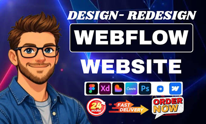 design webflow website, migrate wordpress to webflow, xd to webflow website