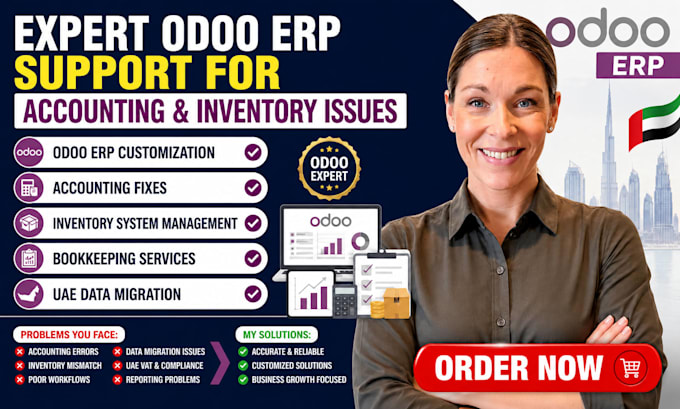 customize odoo erp CRM inventory accounting bookkeeping uae data migration